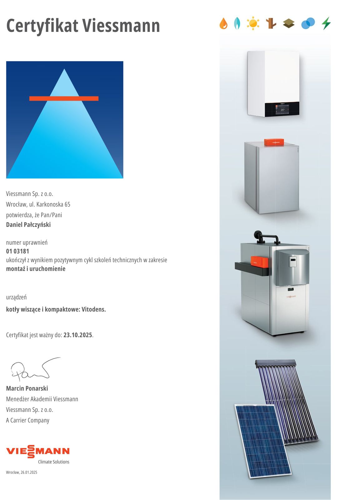 Certyfikat Viessmann
