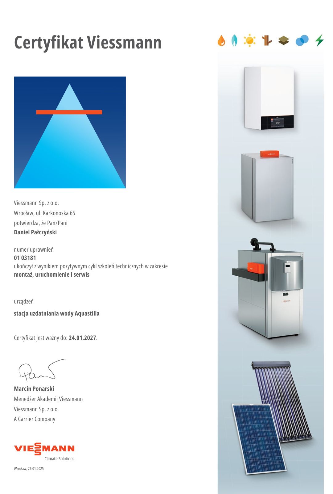 Certyfikat Viessmann