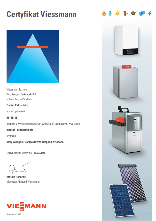 Certyfikat Viessmann